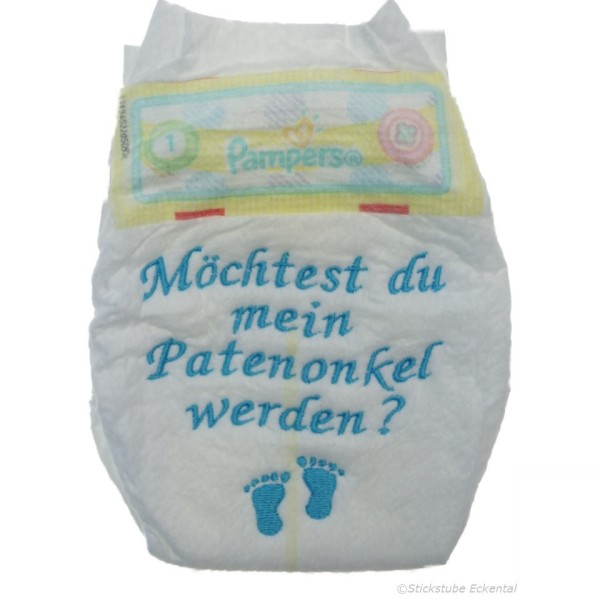 Bestickte Windel Patenonkel